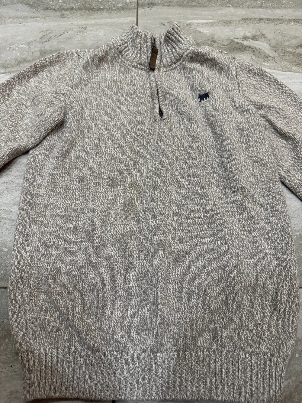 Carter's Men's Zip-Neck Heather Taupe Sweater